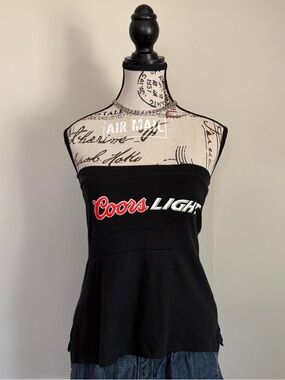 Y2K Coors light black graphic tube top